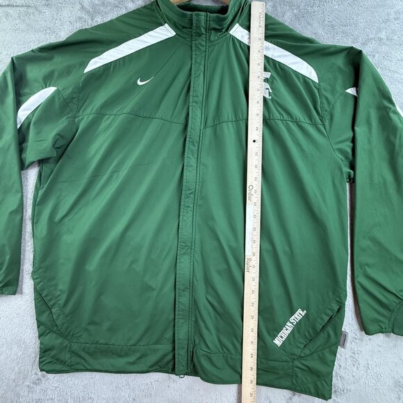 Michigan State Spartans Jacket Men XL Green NCAA Football Nike Storm Fit Zip Y2K - Picture 11 of 16